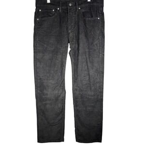 Levi's 505 Corduroy Pants Mens 36x30 Black Regular Fit Straight Leg Stretch
